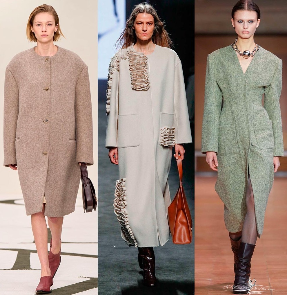 Пальто без воротника