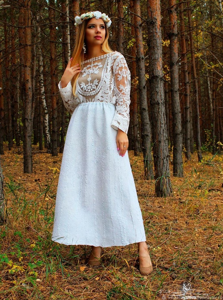 Белая валяная юбка