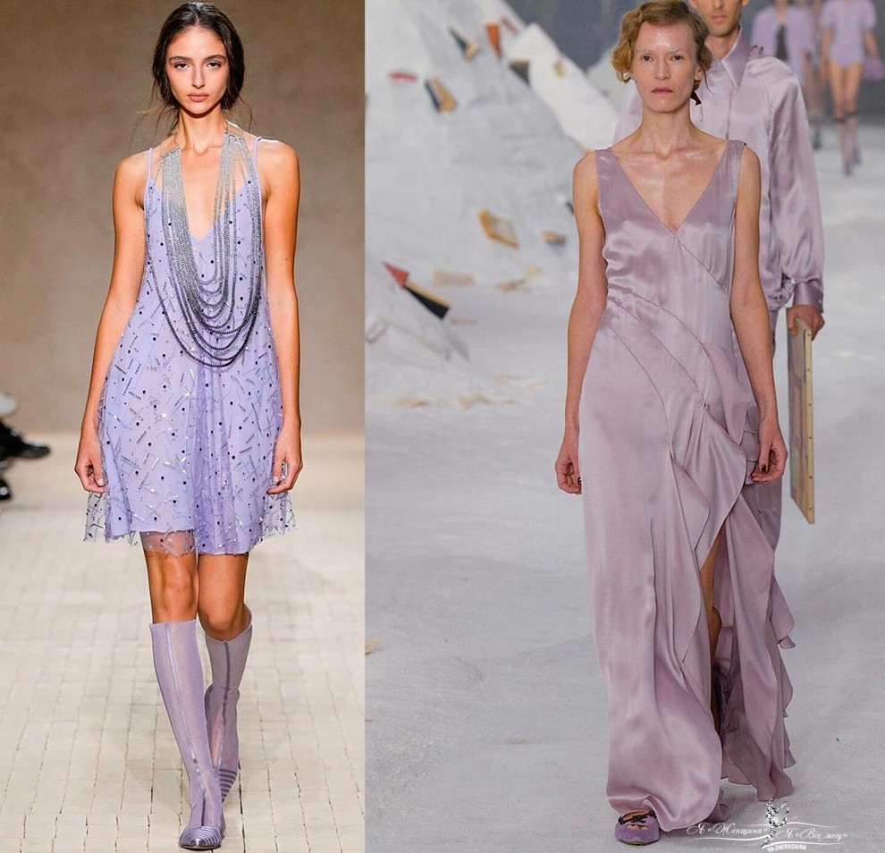 Красивые сиреневые платья