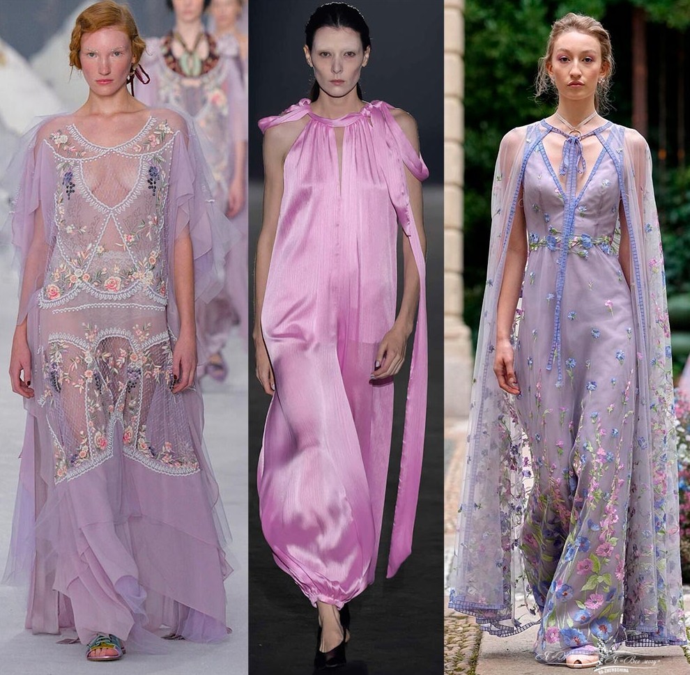 Красивые сиреневые платья