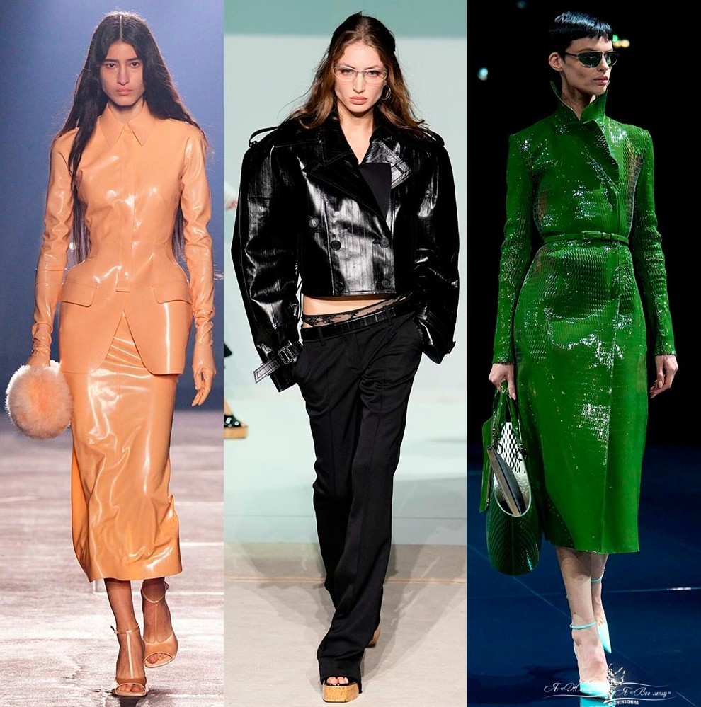 Глянцевая кожа в тренде