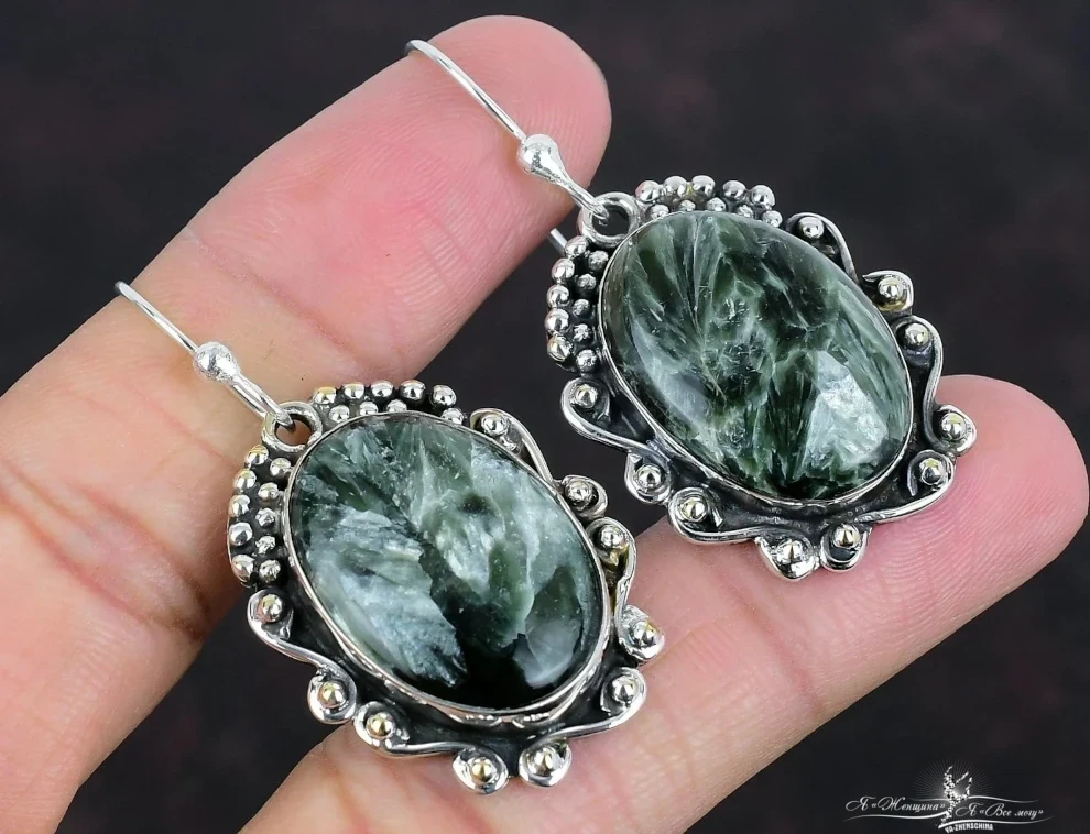 Серьги с серафинитами